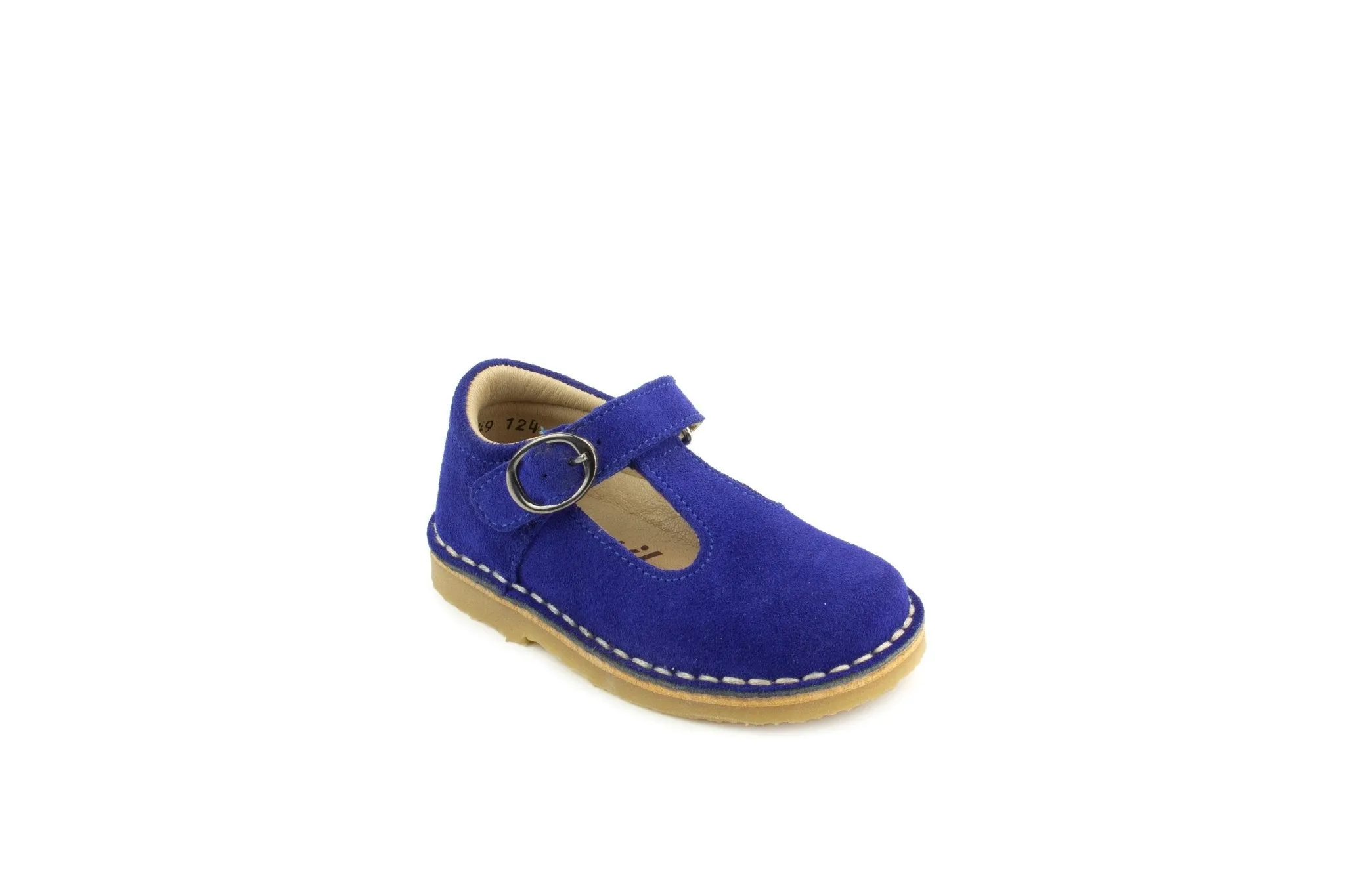 Petasil : Chaussures Classiques à Barrette T pour Filles Crosspatch - Suède Bleu Électrique