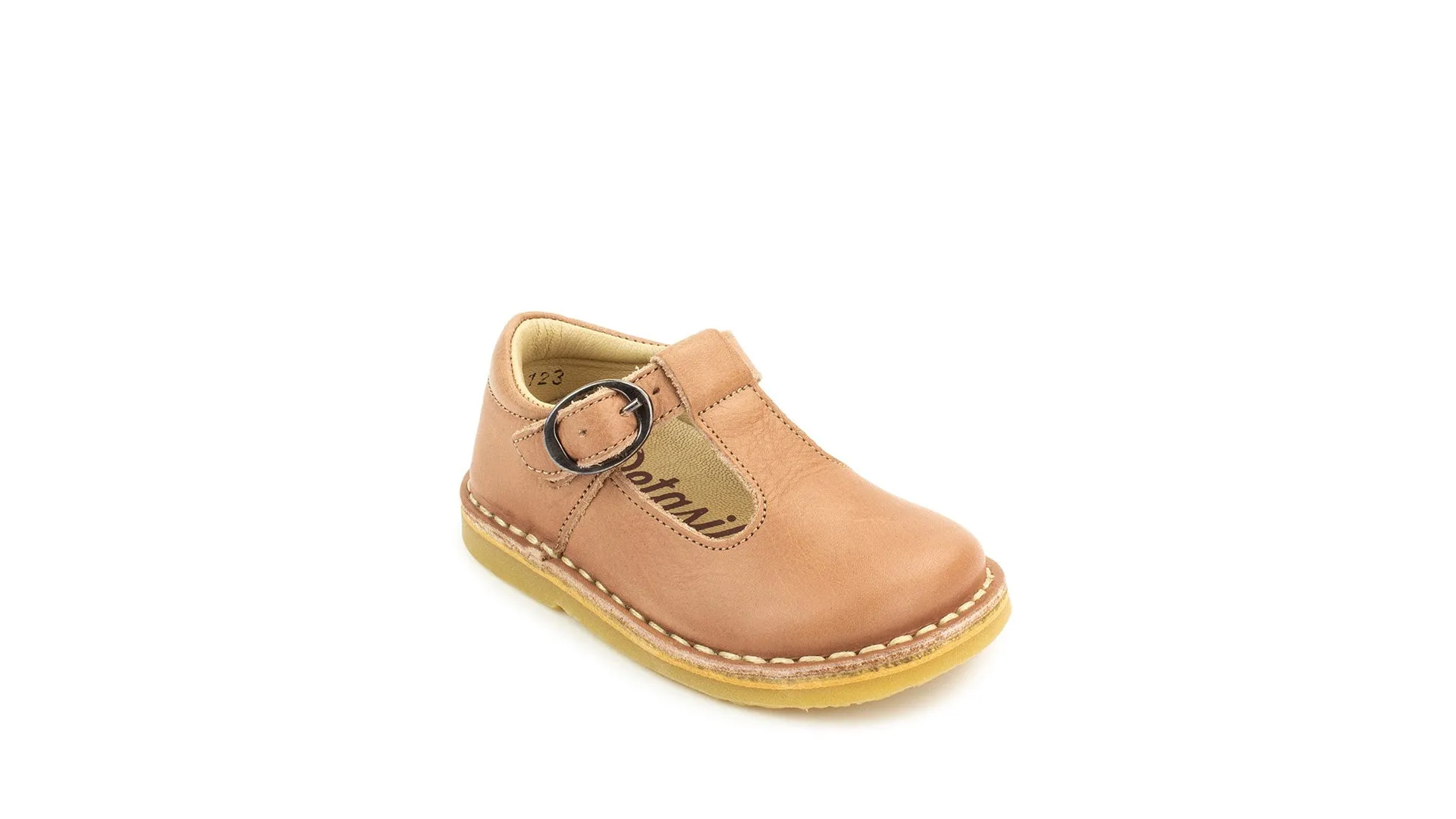 Petasil : Chaussures à barre transversale T - Cuir vieux rose