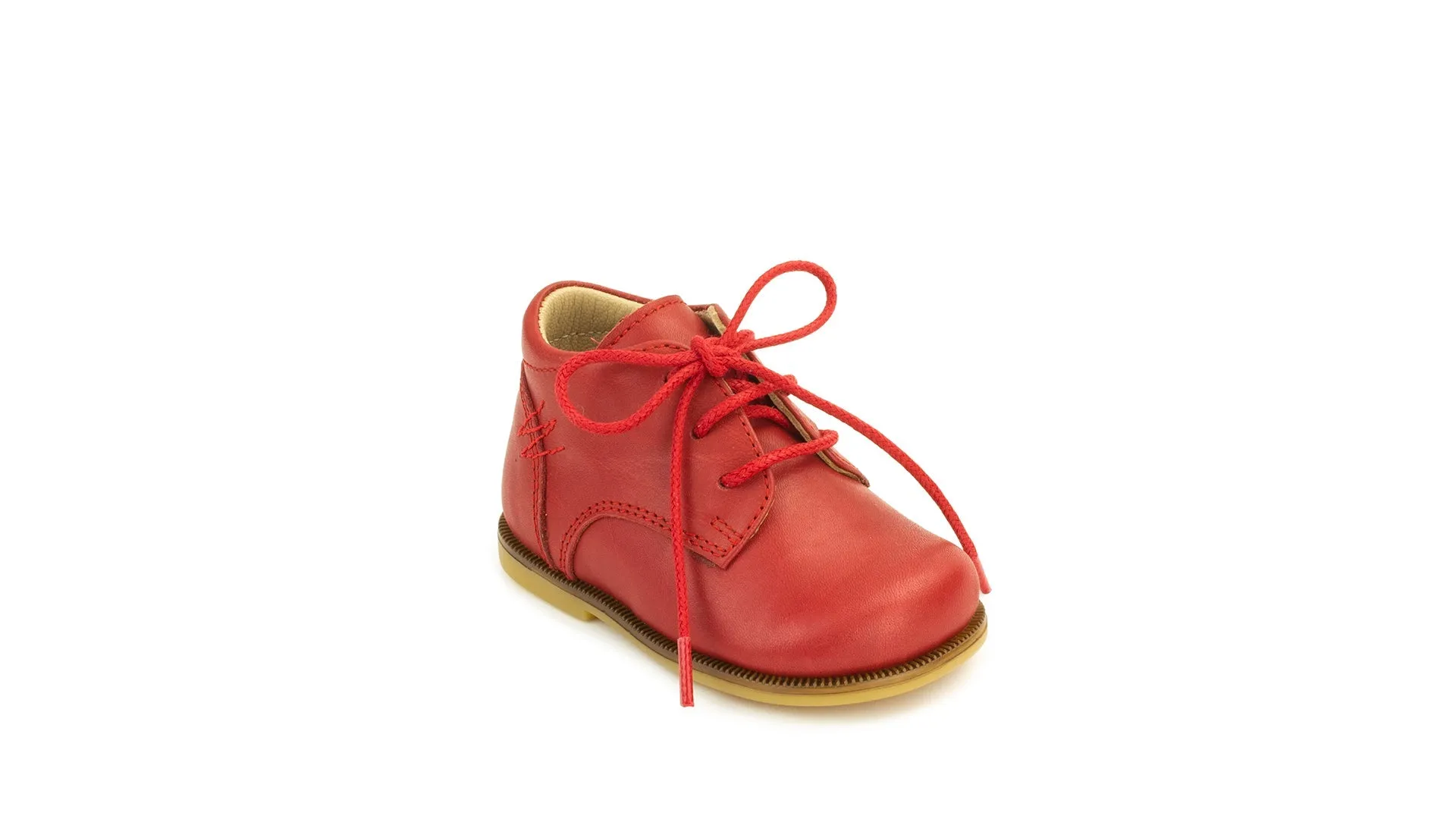 Petasil: Bottines Lacées Oris - Cuir Rouge Foncé