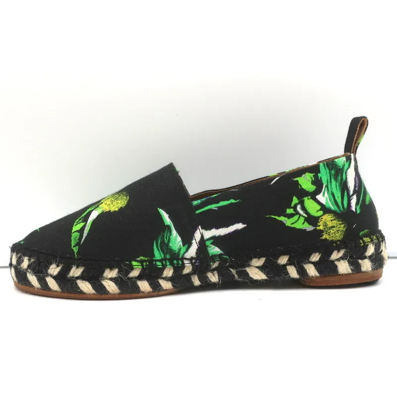 Proenza Schouler Espadrilles Imprimé Fleuri Noir Taille 6 Canvas Mules