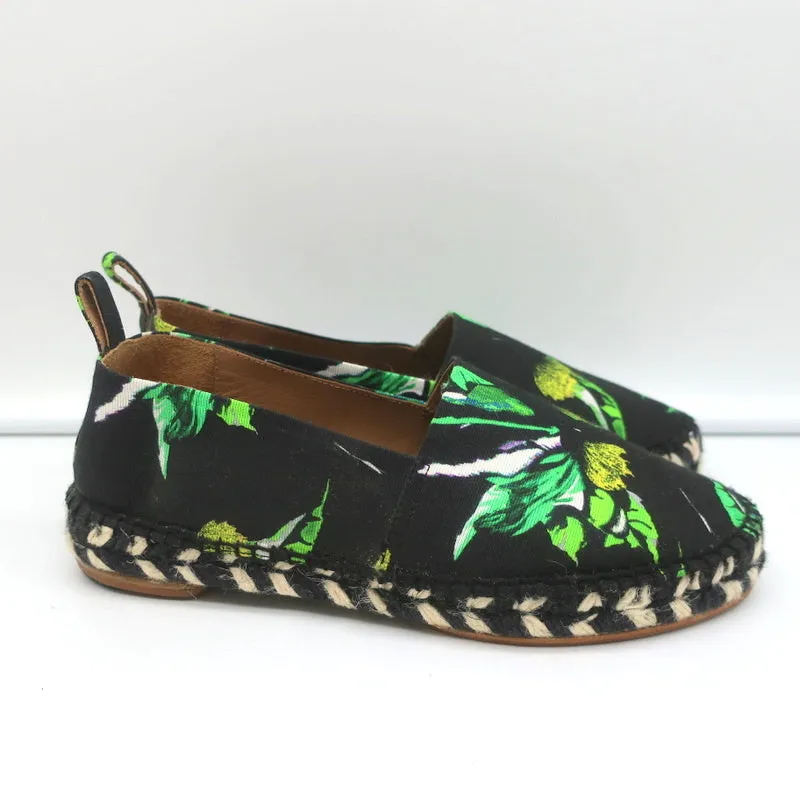 Proenza Schouler Espadrilles Imprimé Fleuri Noir Taille 6 Canvas Mules