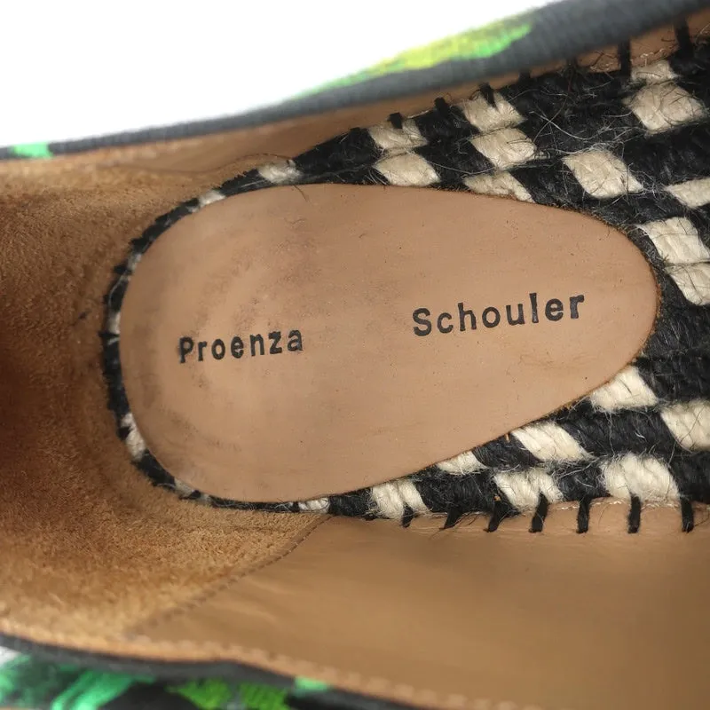 Proenza Schouler Espadrilles Imprimé Fleuri Noir Taille 6 Canvas Mules