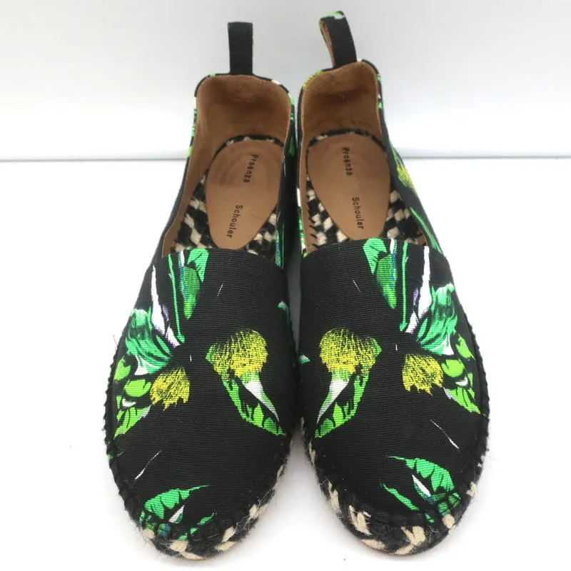 Proenza Schouler Espadrilles Imprimé Fleuri Noir Taille 6 Canvas Mules