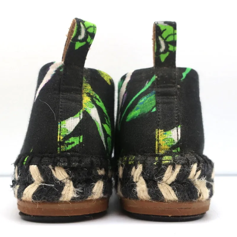 Proenza Schouler Espadrilles Imprimé Fleuri Noir Taille 6 Canvas Mules