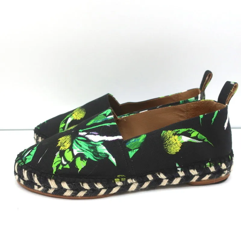 Proenza Schouler Espadrilles Imprimé Fleuri Noir Taille 6 Canvas Mules