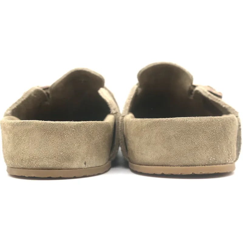 RE/DONE Mules plates en daim taupe taille 7 des années 70