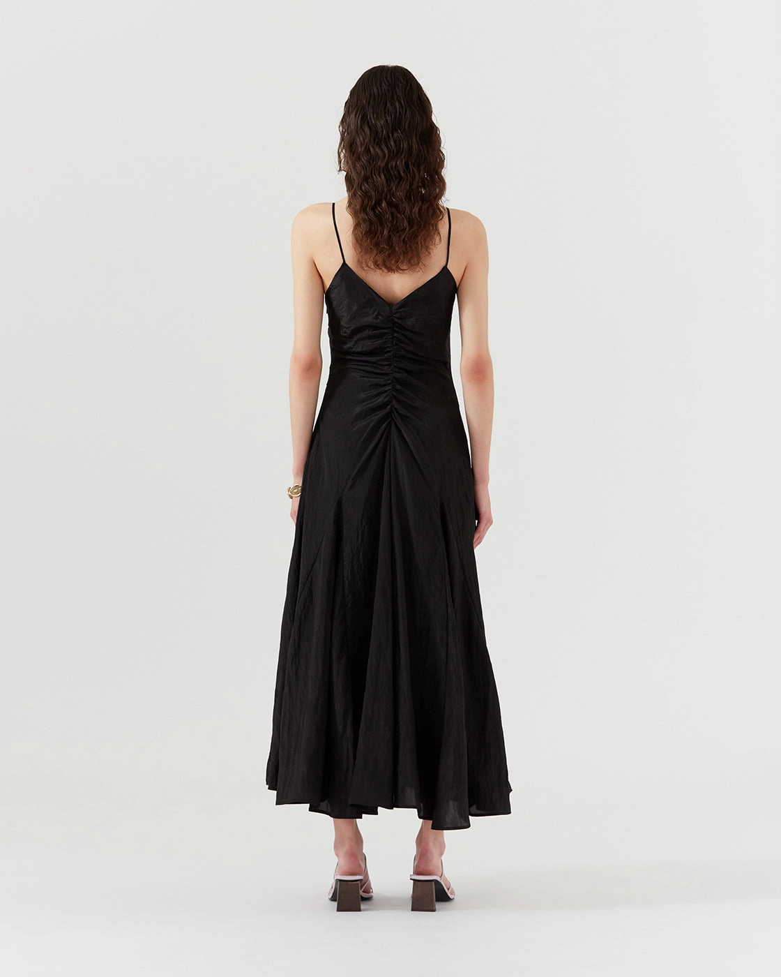 Saanvi Dress Viscose Blend Crinkle Black