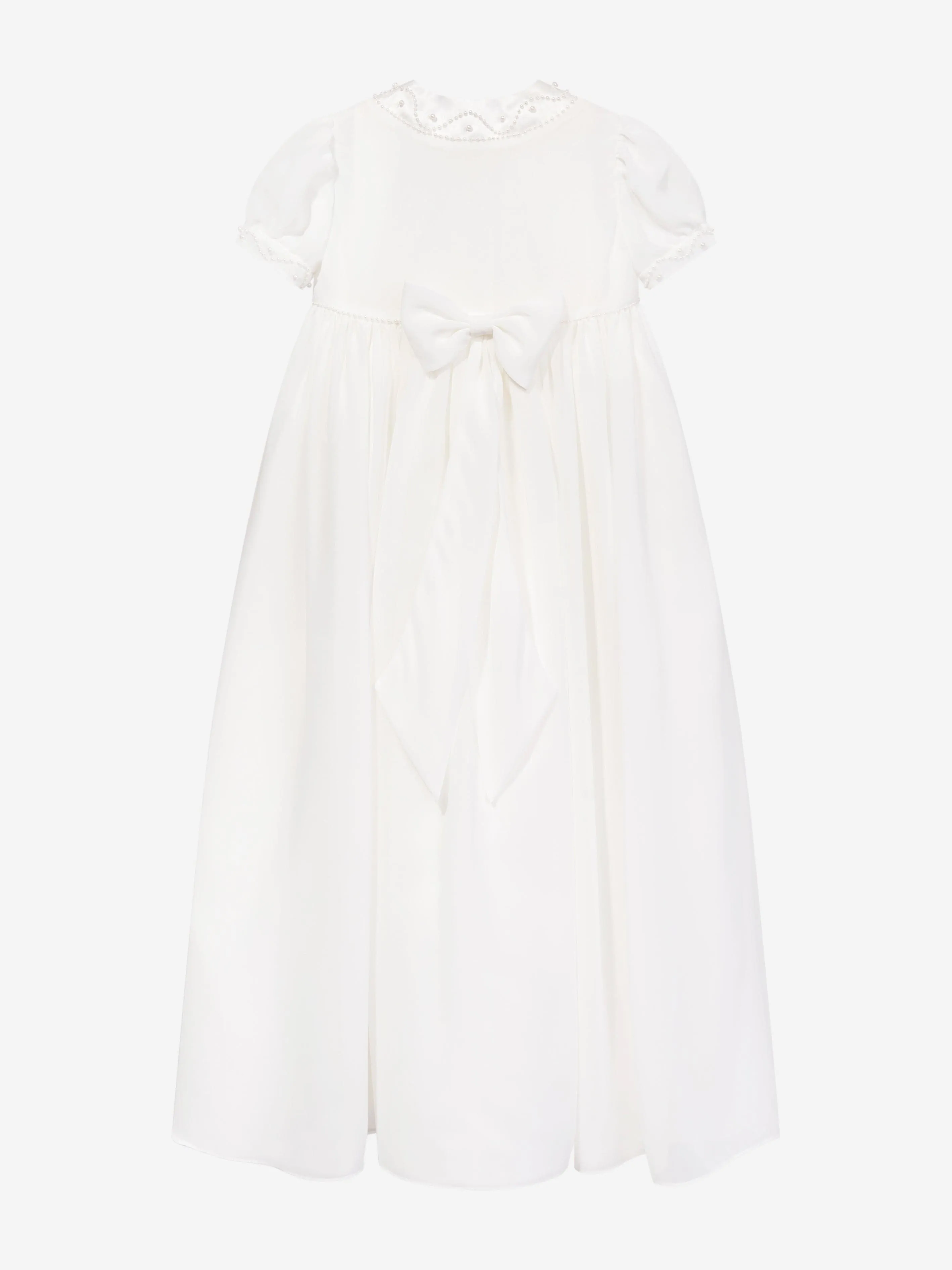 Robe de baptême et bonnet en ivoire pour bébé fille Sarah Louise
