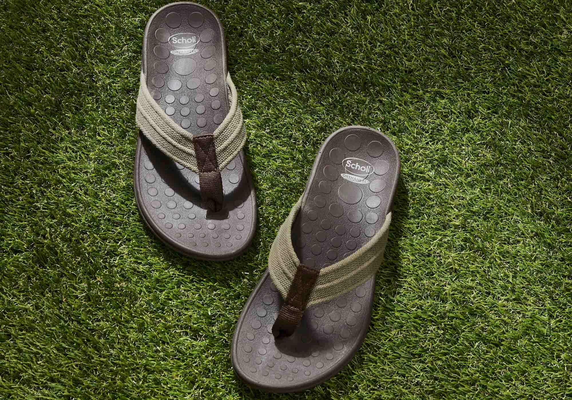 Scholl Orthaheel Tongues Homme Confortables et Soutenues Chaussures Orthaheel Scholl