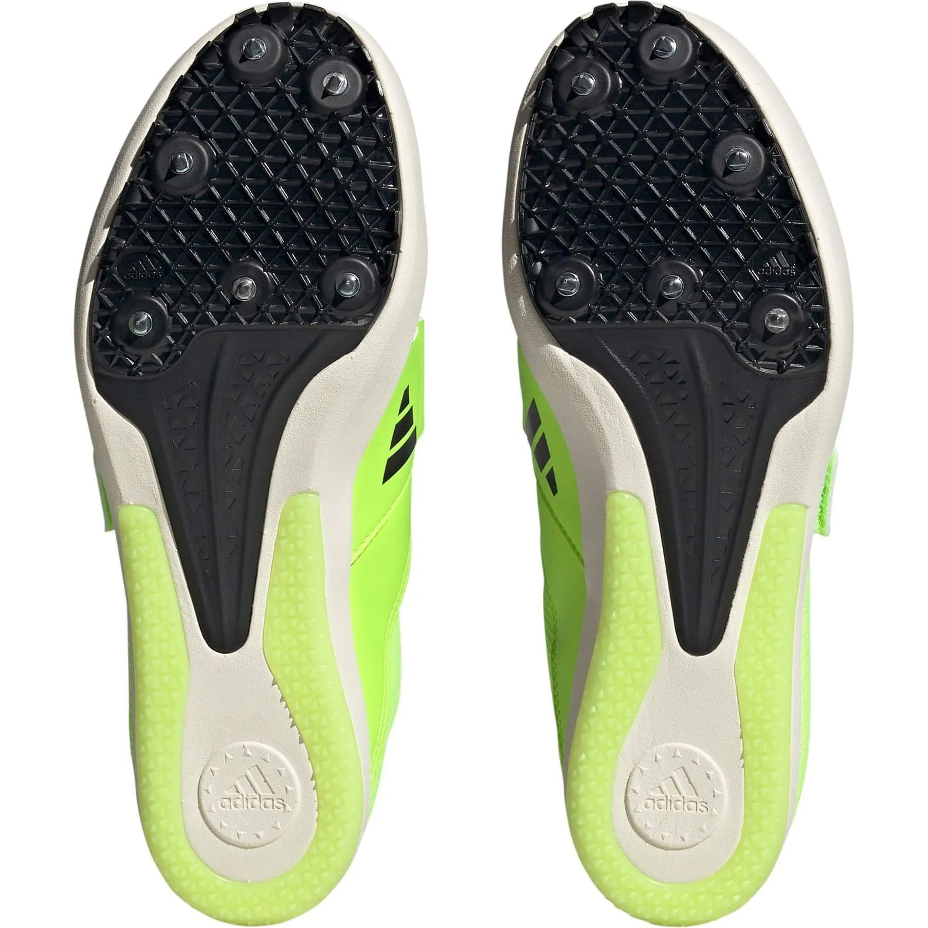 Chaussures Adidas pour hommes - Pointes Adidas Jumpstar pour épreuves de saut - Vert