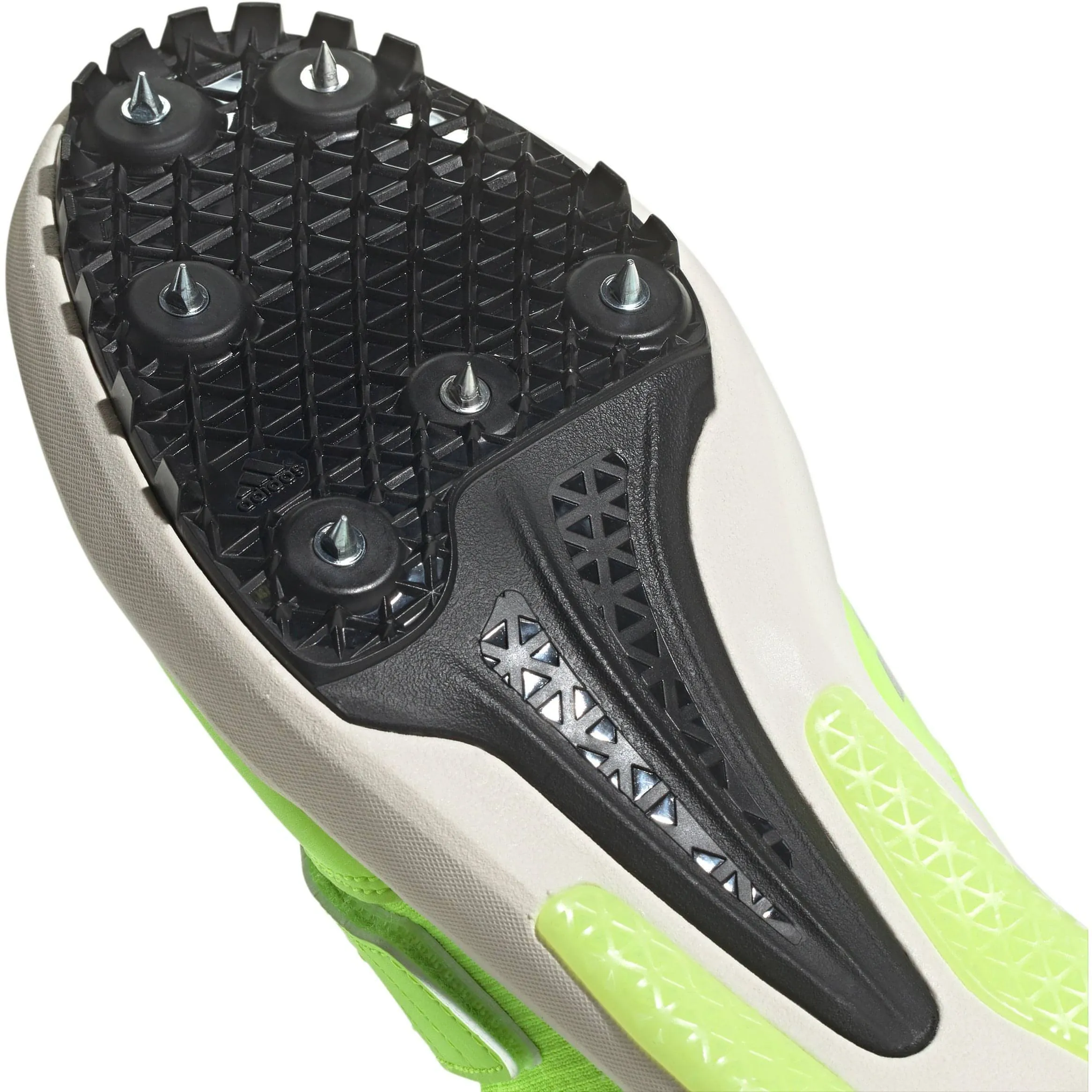 Chaussures Adidas pour hommes - Pointes Adidas Jumpstar pour épreuves de saut - Vert