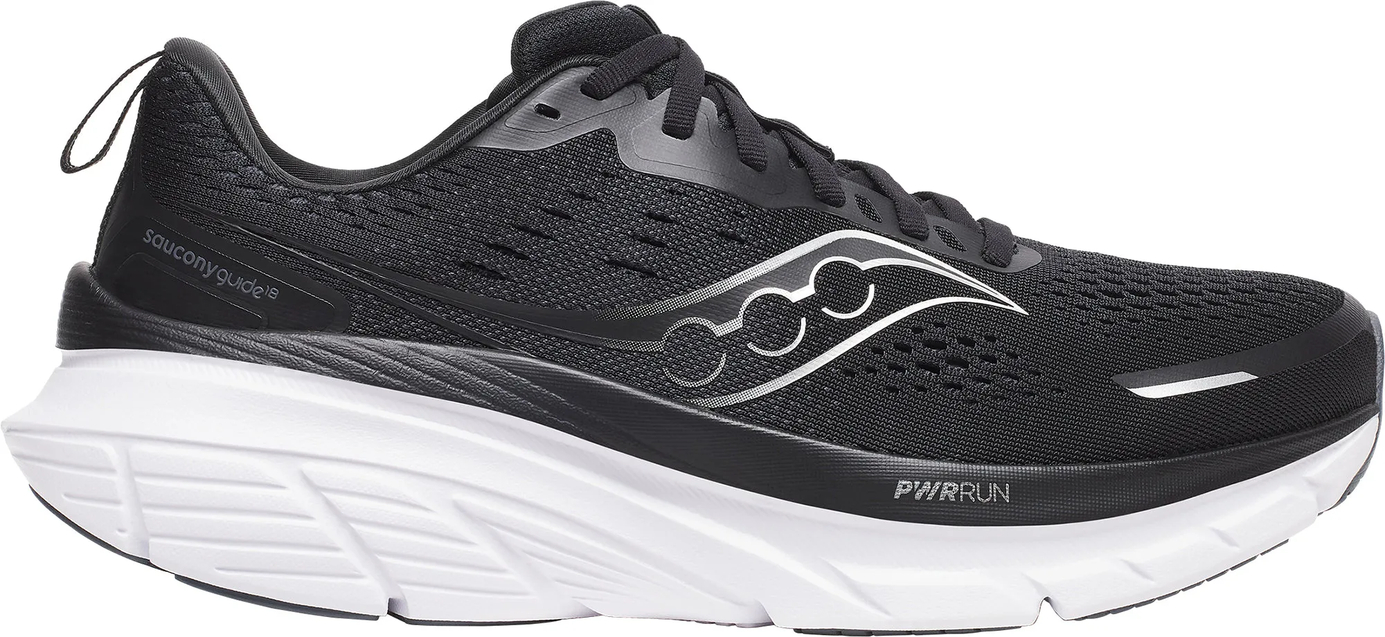 Chaussures de course Saucony Guide 18 WIDE FIT pour hommes - Noir