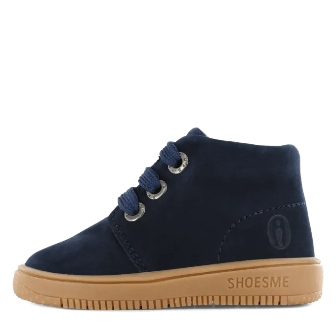 Shoesme: Bottine à lacets pour enfants en daim bleu marine