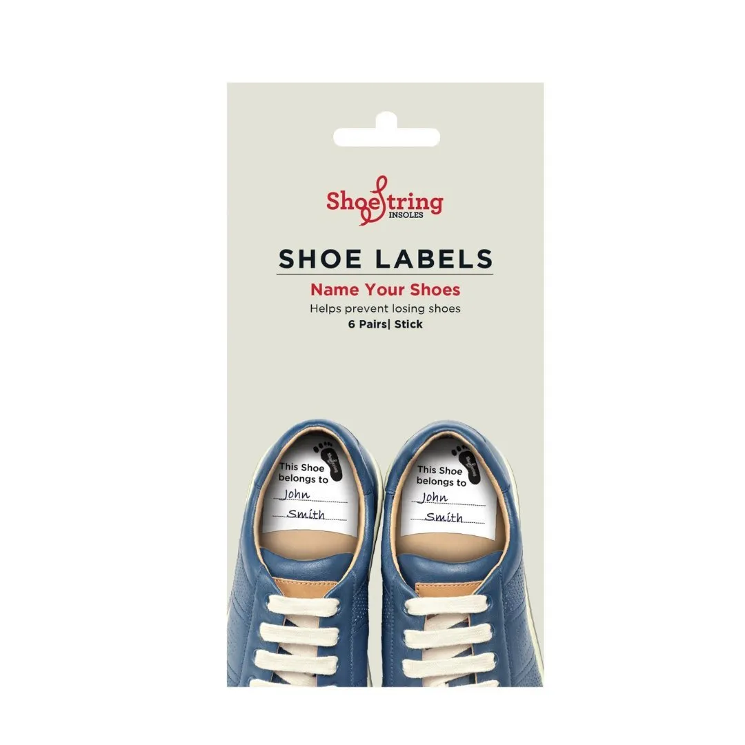 Shoestring : Étiquettes pour chaussures - Lot de 6