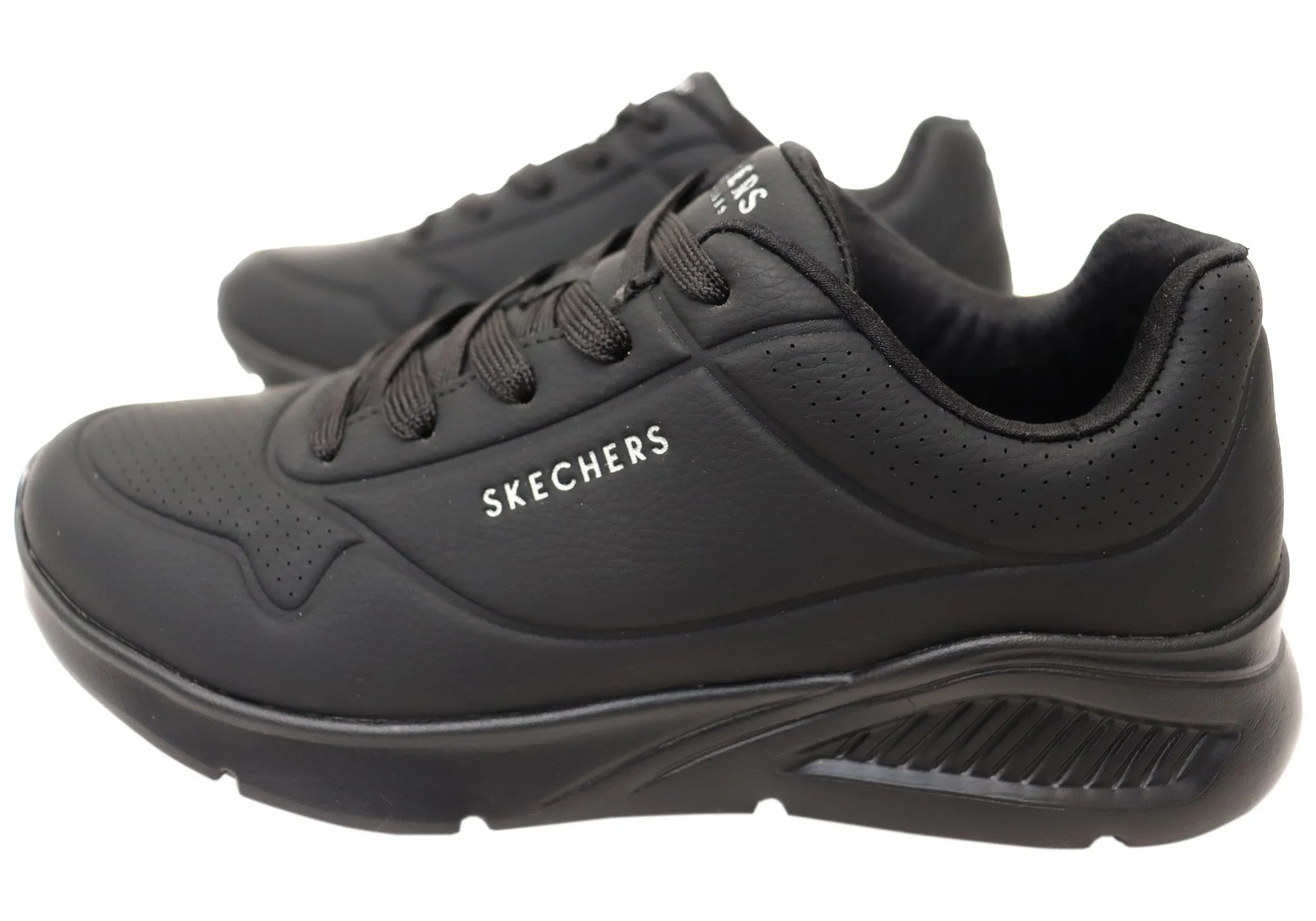 Skechers Chaussures Hommes Uno Lite Lite Travail Confortables à Lacets Skechers