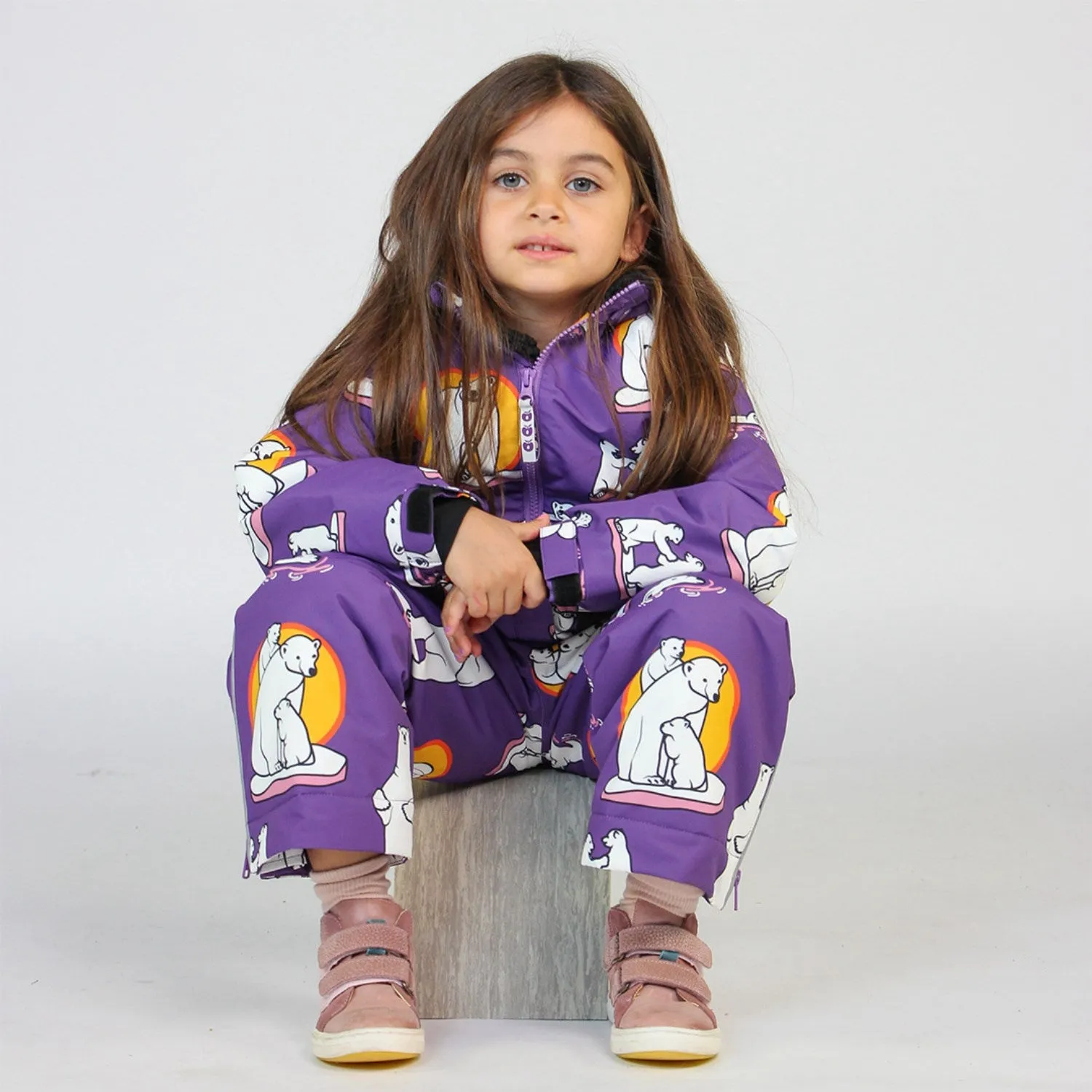 Manteau d'hiver Småfolk Purple Heart avec ours polaires Babykids_Smaafolk