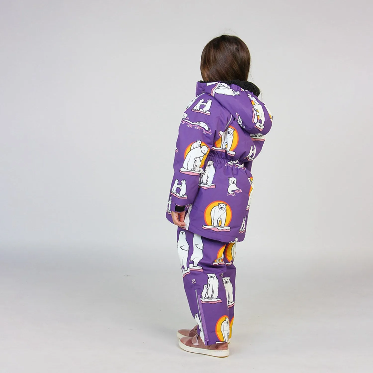 Manteau d'hiver Småfolk Purple Heart avec ours polaires Babykids_Smaafolk
