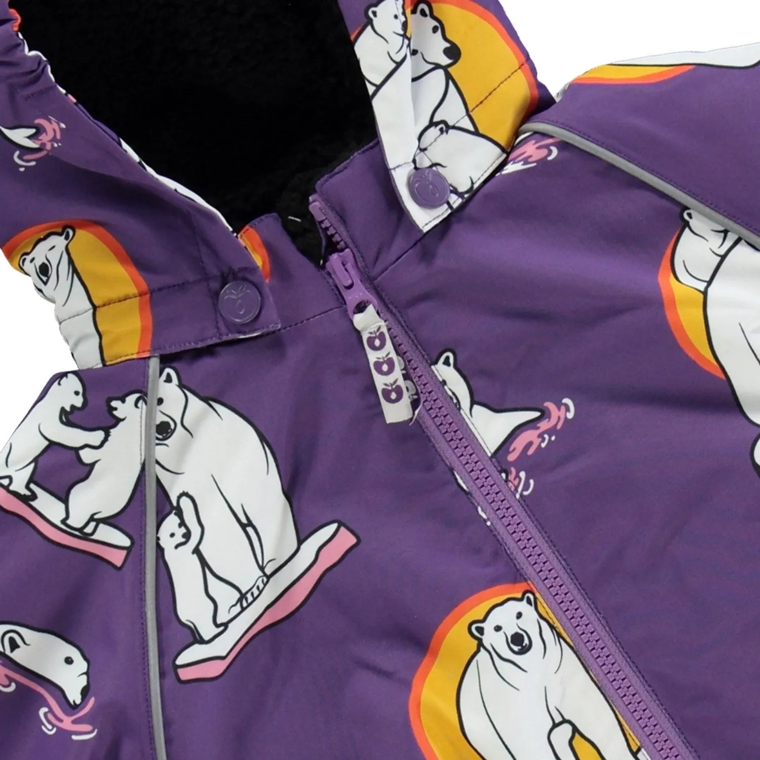 Manteau d'hiver Småfolk Purple Heart avec ours polaires Babykids_Smaafolk