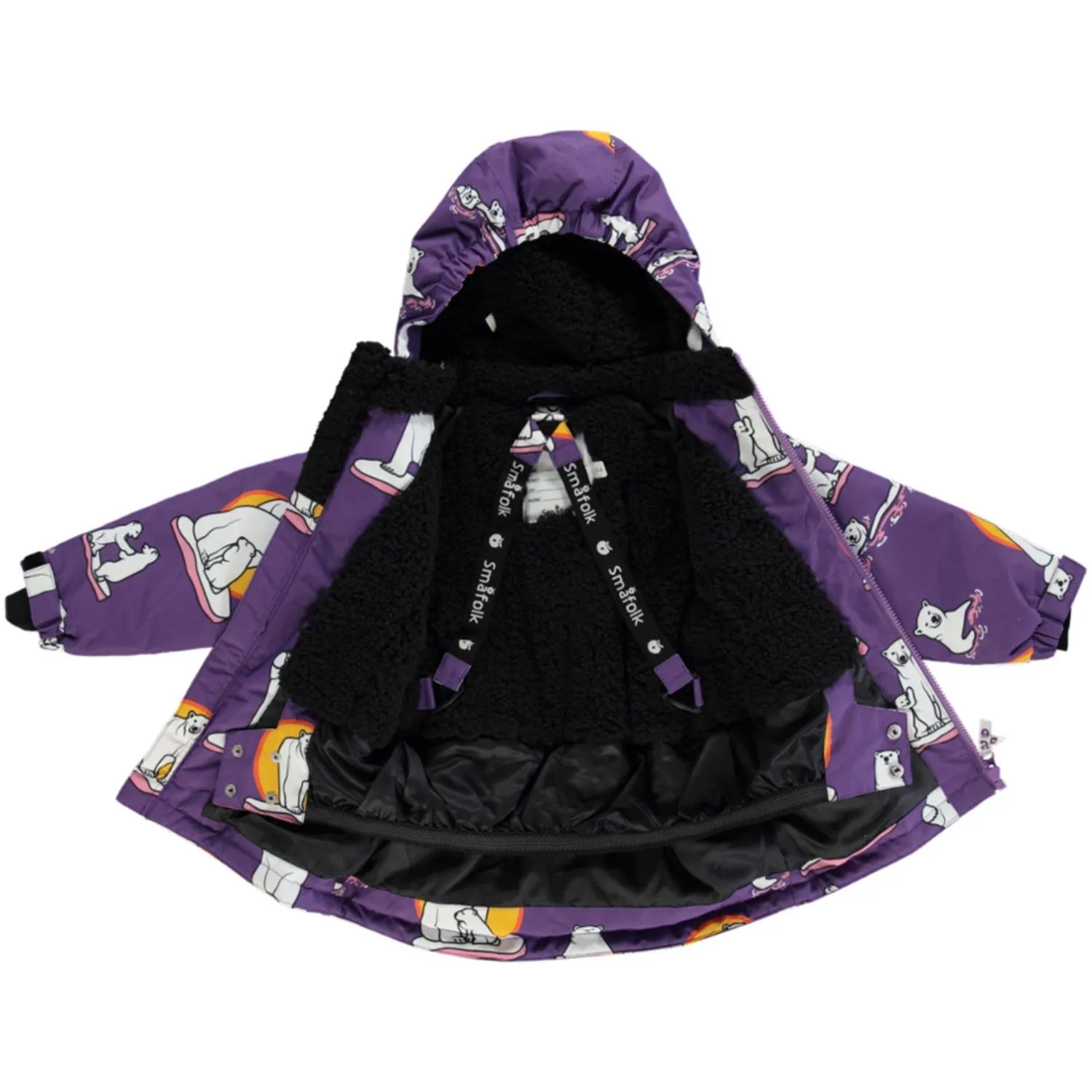Manteau d'hiver Småfolk Purple Heart avec ours polaires Babykids_Smaafolk