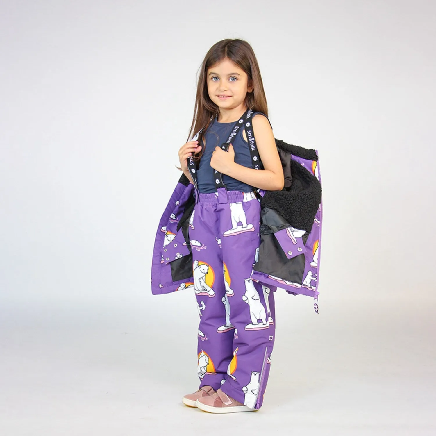 Manteau d'hiver Småfolk Purple Heart avec ours polaires Babykids_Smaafolk