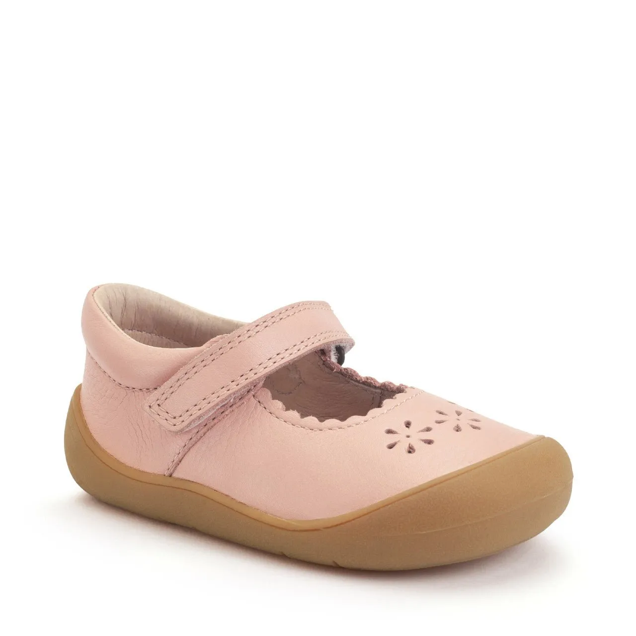 Start-Rite : Eva - Fleurs en cuir rose foncé