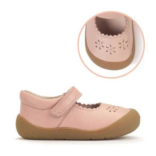 Start-Rite : Eva - Fleurs en cuir rose foncé