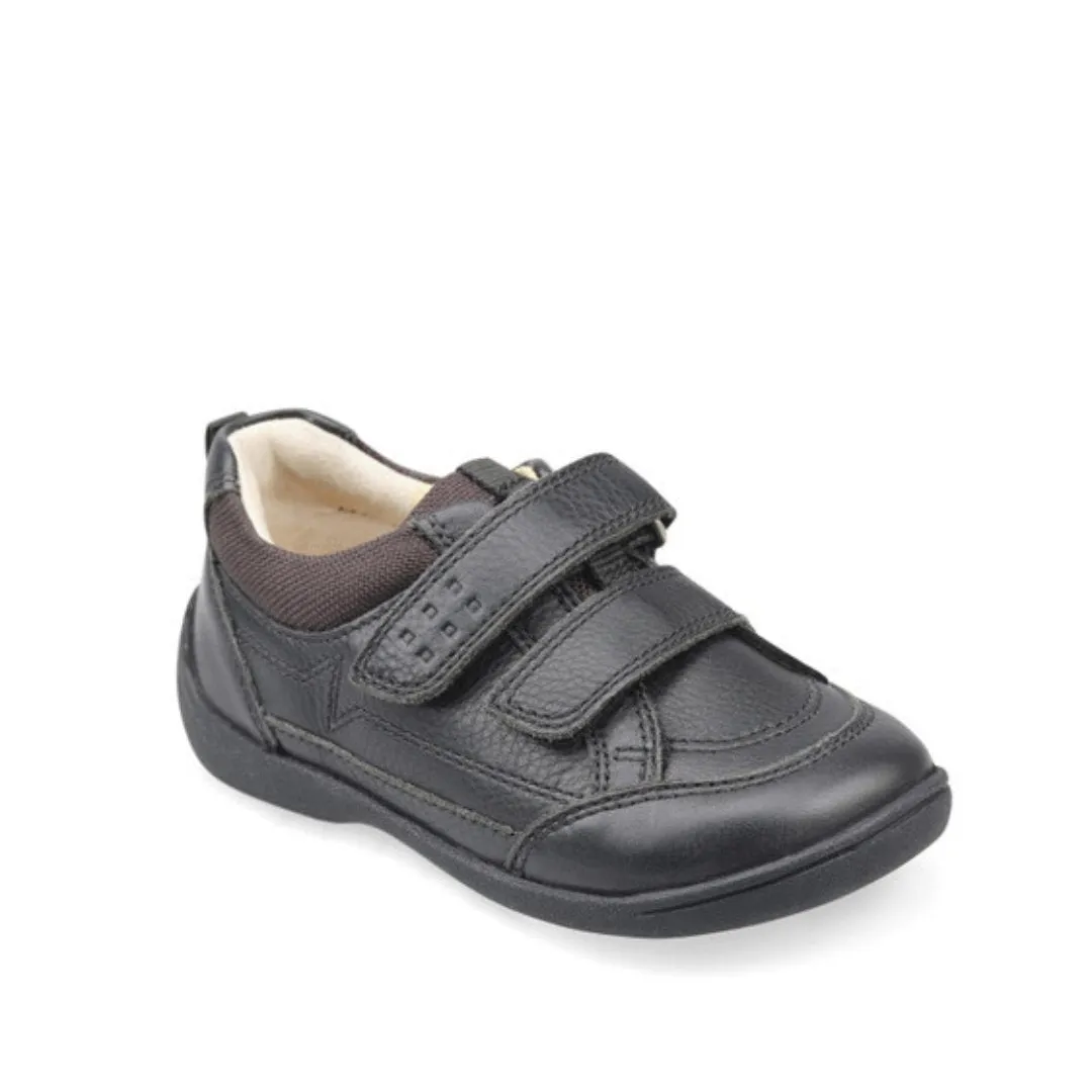 Start-Rite : Chaussures d'école à fermeture éclair Zigzag Riptape - Cuir noir