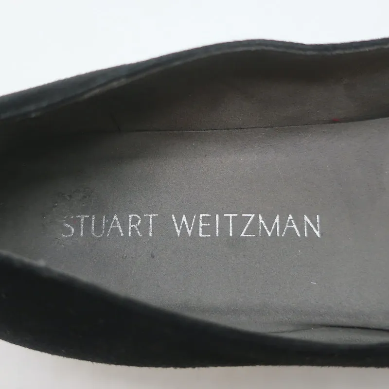 Stuart Weitzman Chicpearl Ballerines en Suède Noir Taille 8