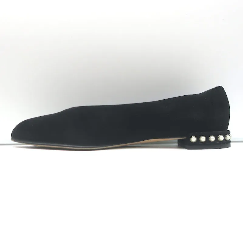 Stuart Weitzman Chicpearl Ballerines en Suède Noir Taille 8