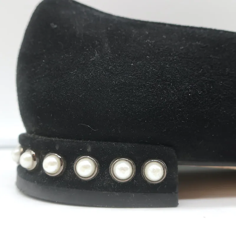 Stuart Weitzman Chicpearl Ballerines en Suède Noir Taille 8