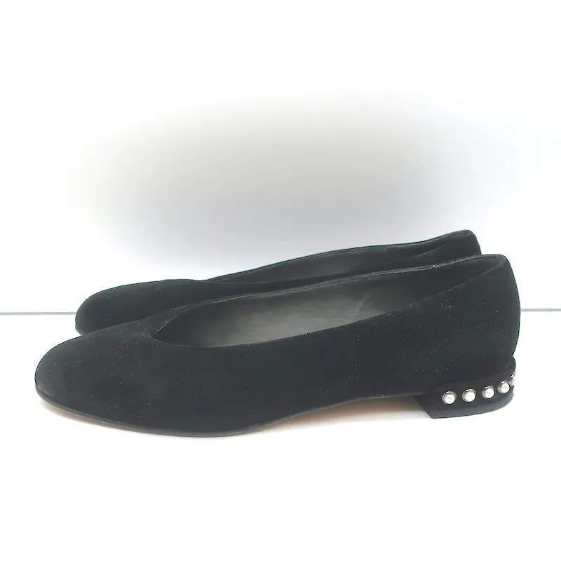 Stuart Weitzman Chicpearl Ballerines en Suède Noir Taille 8