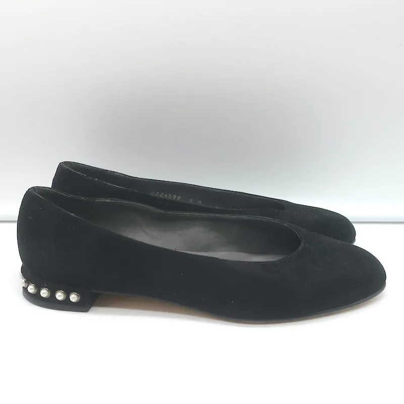 Stuart Weitzman Chicpearl Ballerines en Suède Noir Taille 8