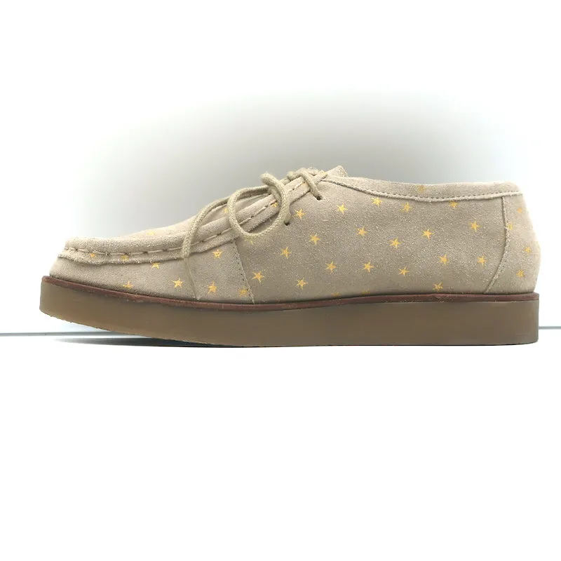 THE GREAT Scout Chaussures à Lacets Taupe Imprimé Étoile Doublure en Shearling Daim Taille 8