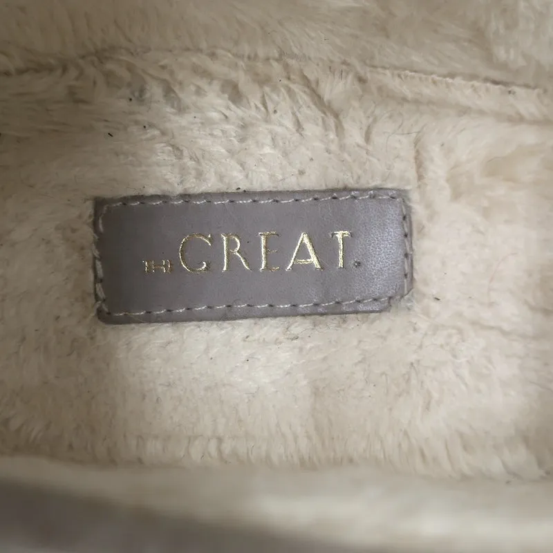 THE GREAT Scout Chaussures à Lacets Taupe Imprimé Étoile Doublure en Shearling Daim Taille 8