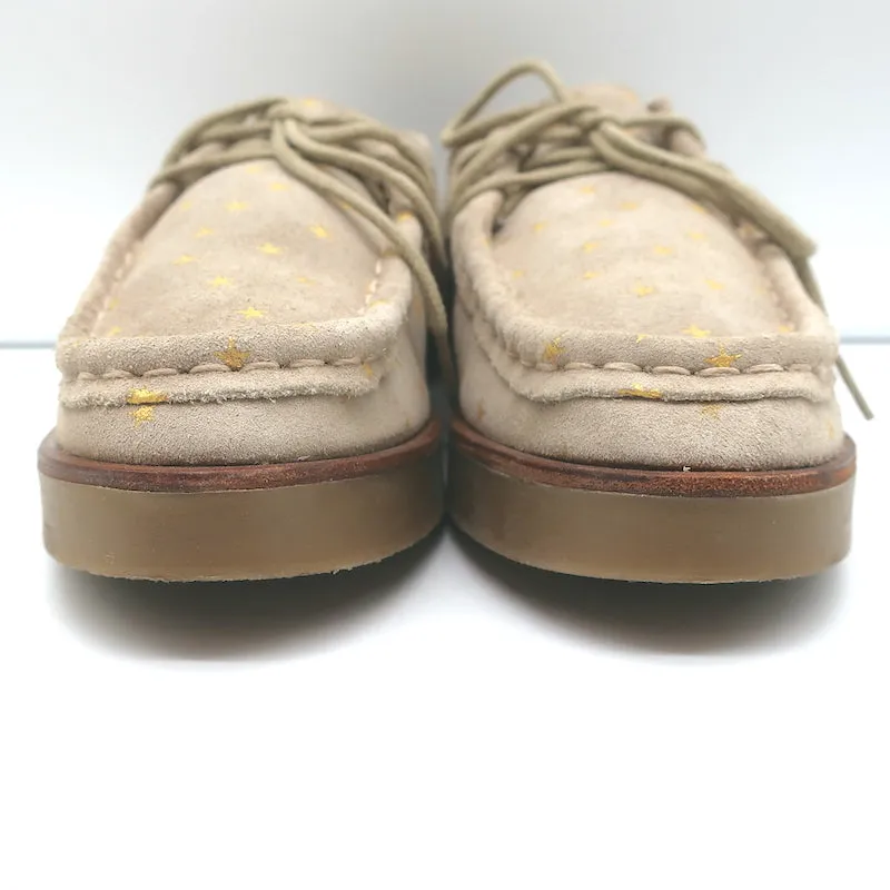 THE GREAT Scout Chaussures à Lacets Taupe Imprimé Étoile Doublure en Shearling Daim Taille 8