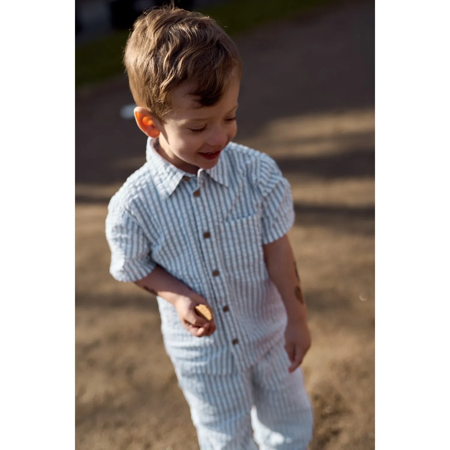 LES NOUVEAUX Siblings X Luksusbaby Pantalon Ojo Rayé Bleu Brumeux Babykids_The-New-Siblings