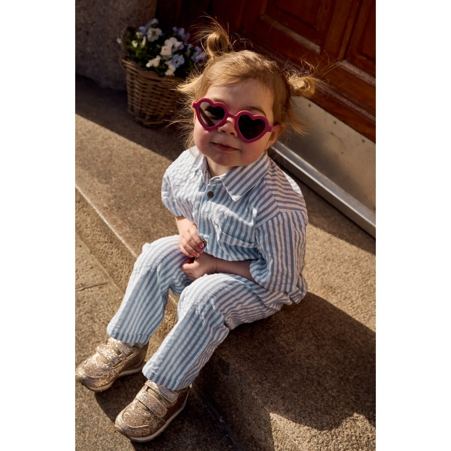 LES NOUVEAUX Siblings X Luksusbaby Pantalon Ojo Rayé Bleu Brumeux Babykids_The-New-Siblings