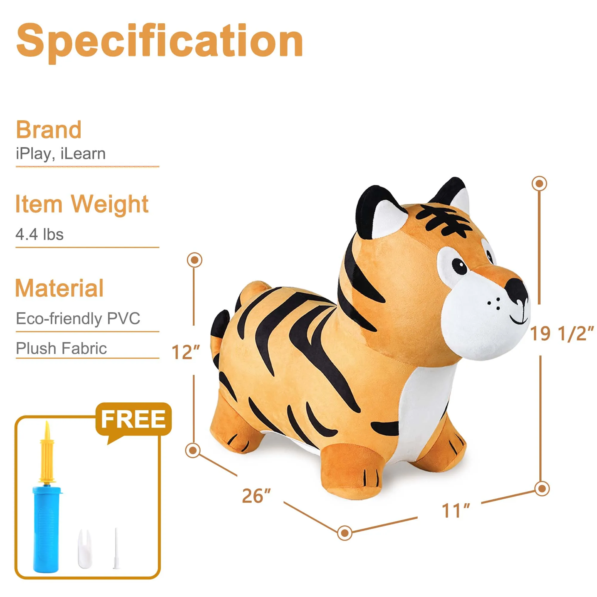 Tigre Copains Sauteurs Cheval Peluche Animaux à Bascules Jouets