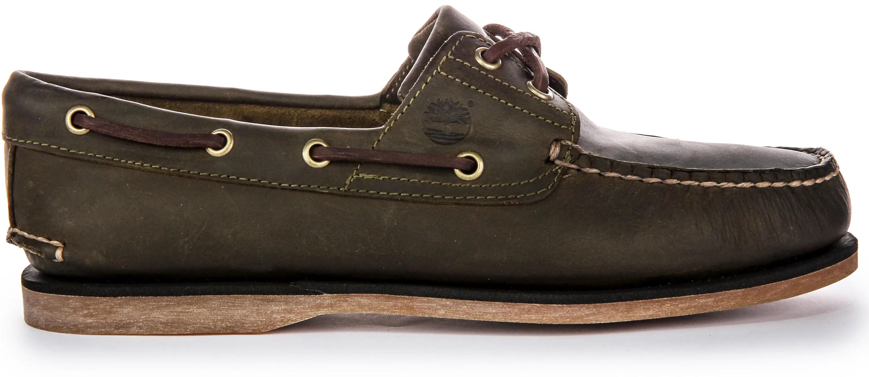 Chaussures bateau Timberland A4187 en olive pour hommes