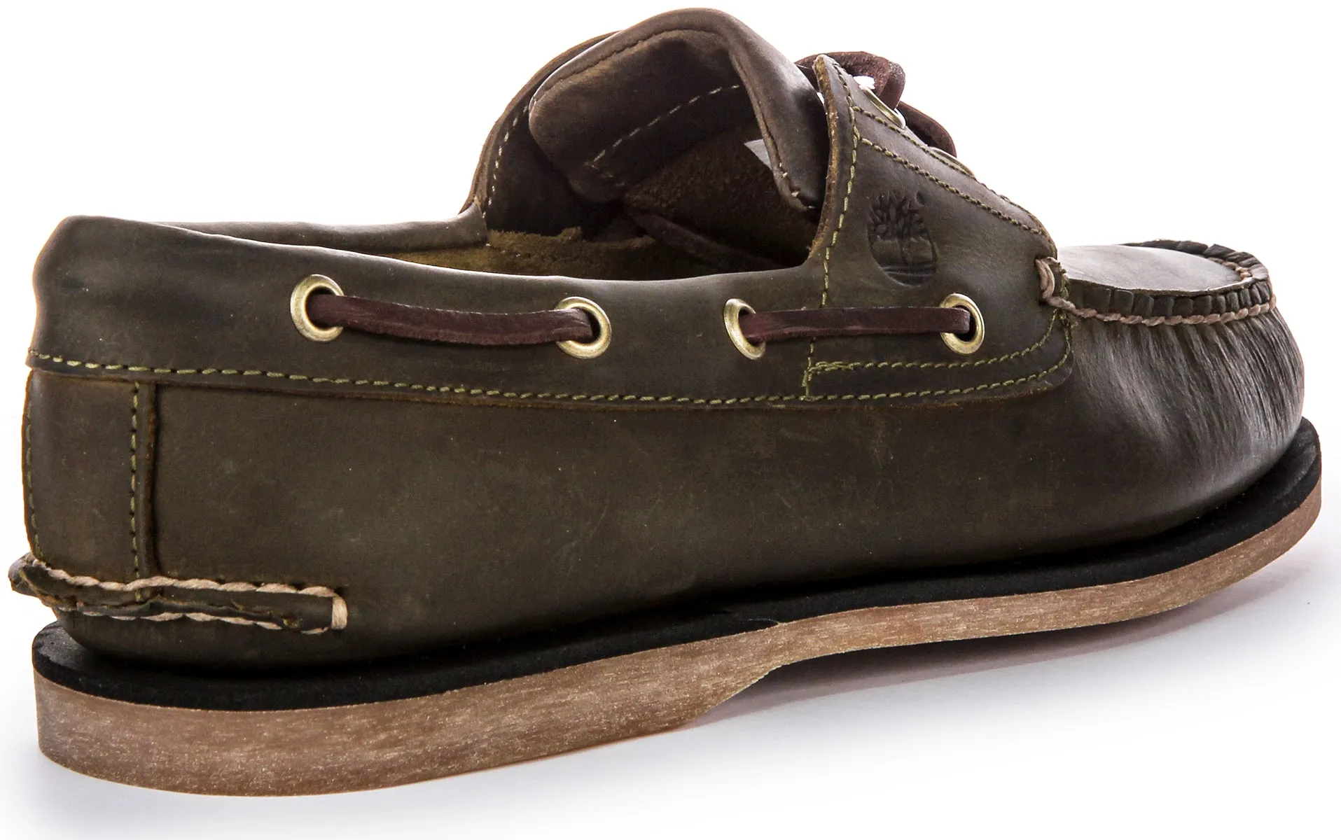 Chaussures bateau Timberland A4187 en olive pour hommes