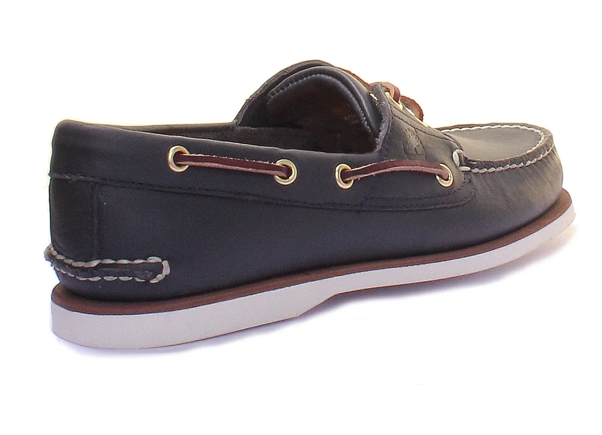 Chaussure bateau classique Timberland en bleu marine et blanc pour hommes