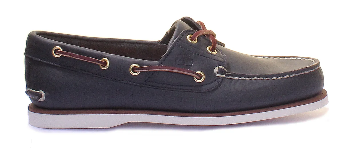 Chaussure bateau classique Timberland en bleu marine et blanc pour hommes