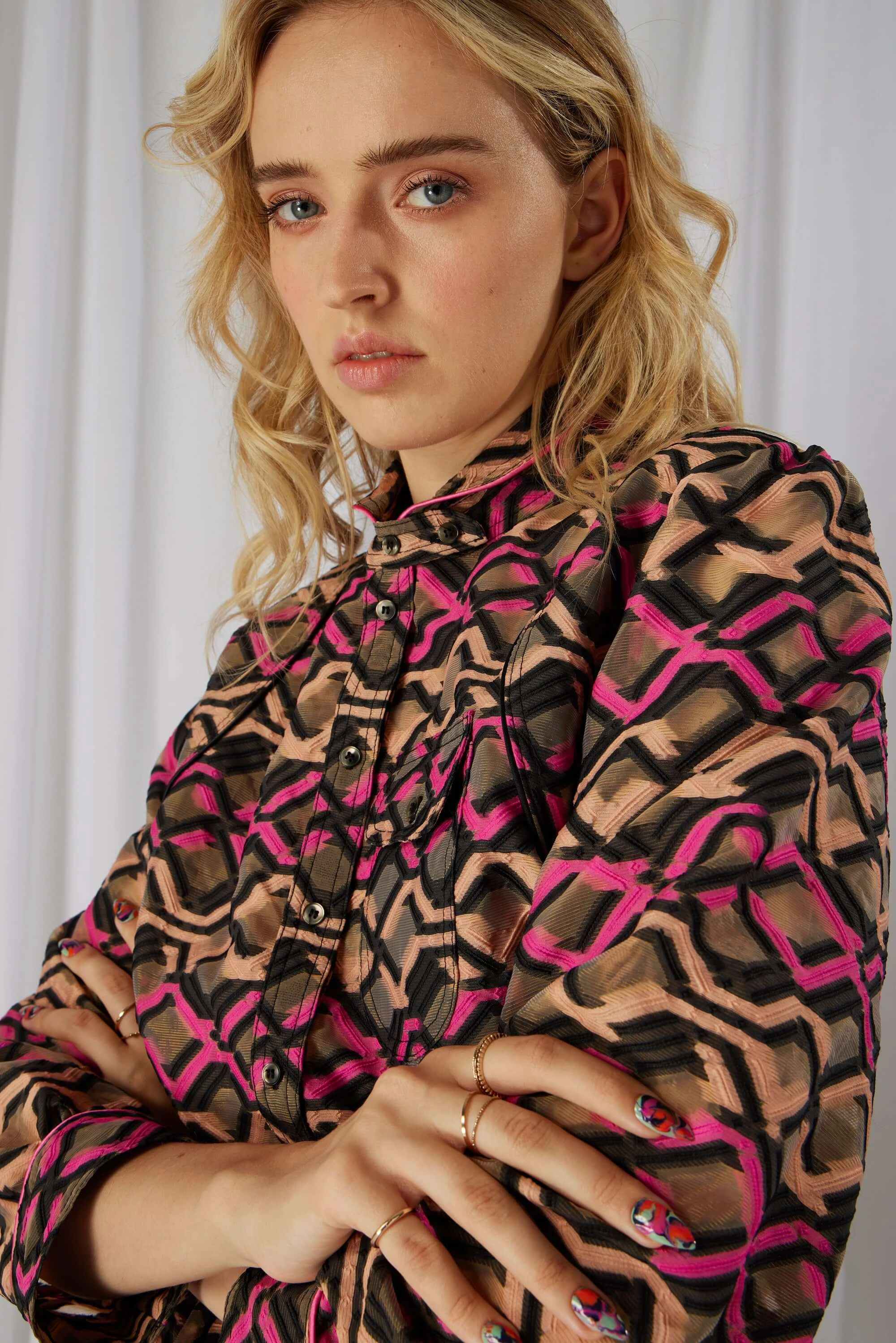Tokyo shirt in Organza embroidery Matrix