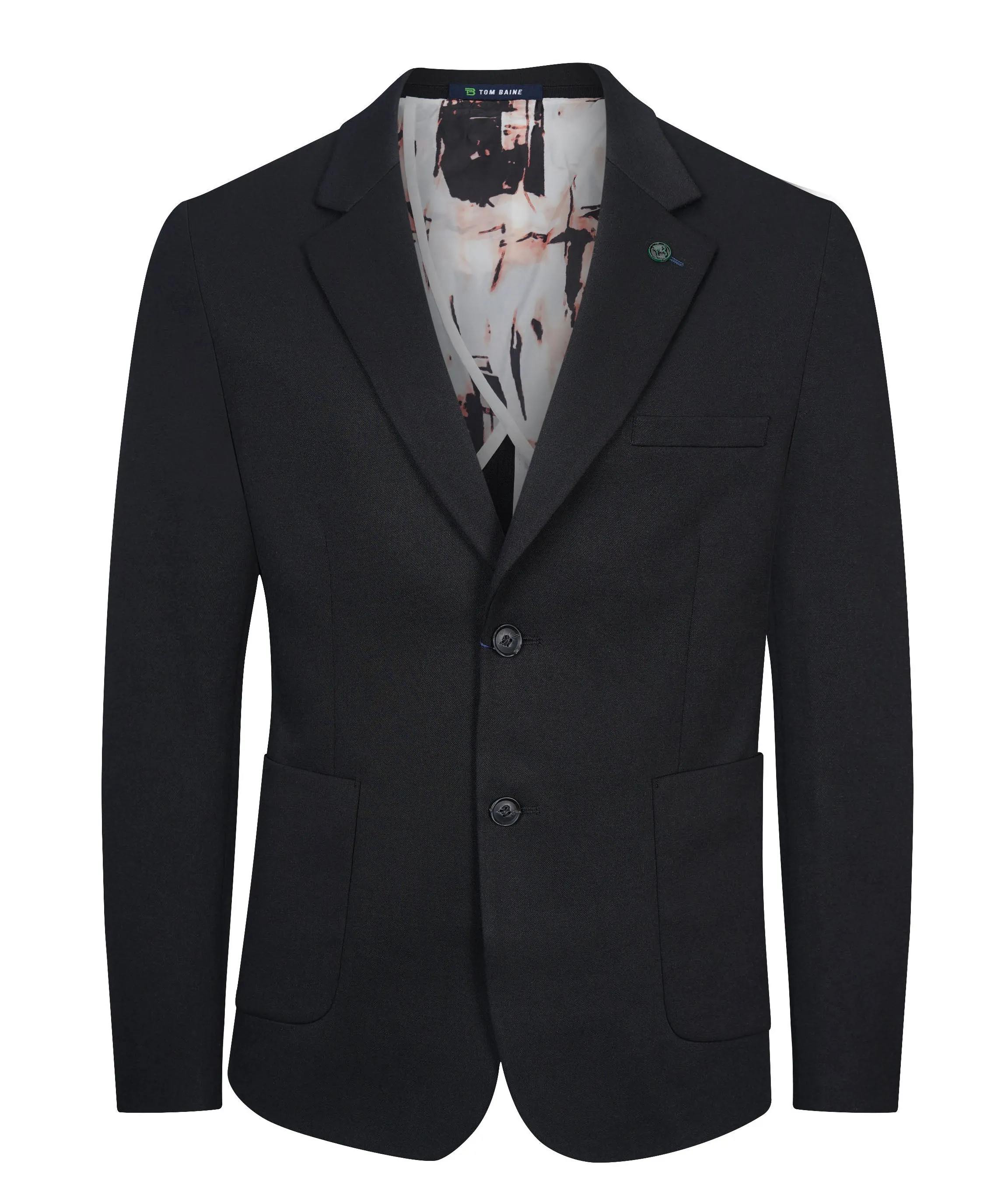 Veste de sport unie en coton stretch performance Tom Baine coupe slim