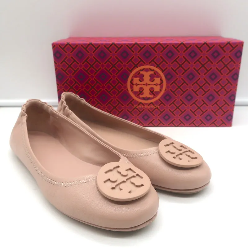 Tory Burch Minnie Ballerines de Voyage Sand en Cuir Nappa Taille 8