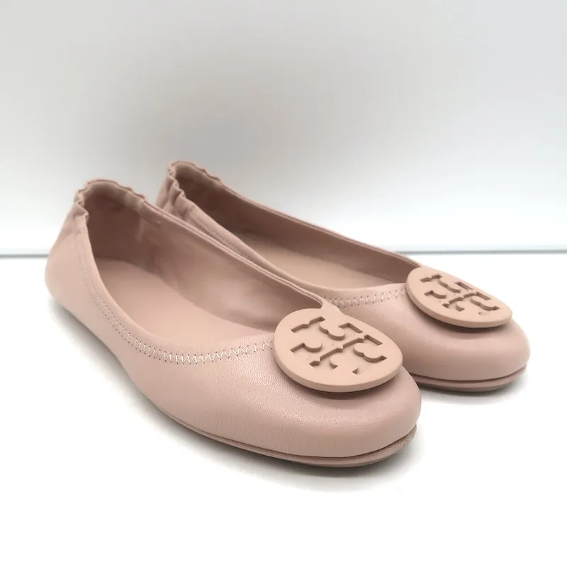 Tory Burch Minnie Ballerines de Voyage Sand en Cuir Nappa Taille 8