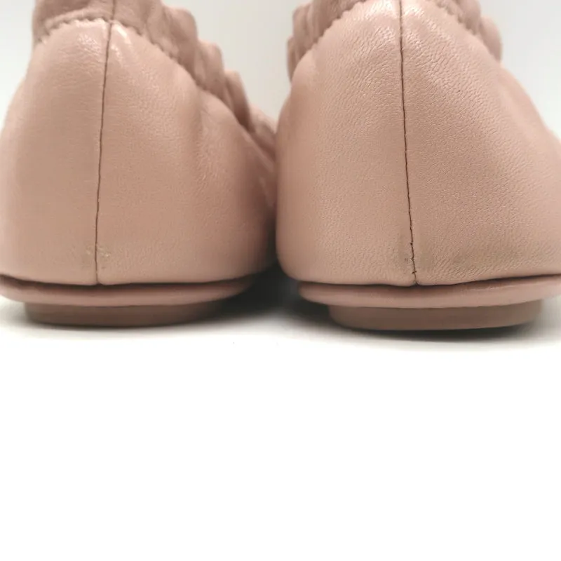 Tory Burch Minnie Ballerines de Voyage Sand en Cuir Nappa Taille 8
