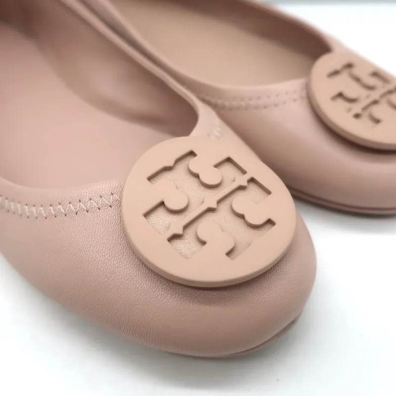Tory Burch Minnie Ballerines de Voyage Sand en Cuir Nappa Taille 8