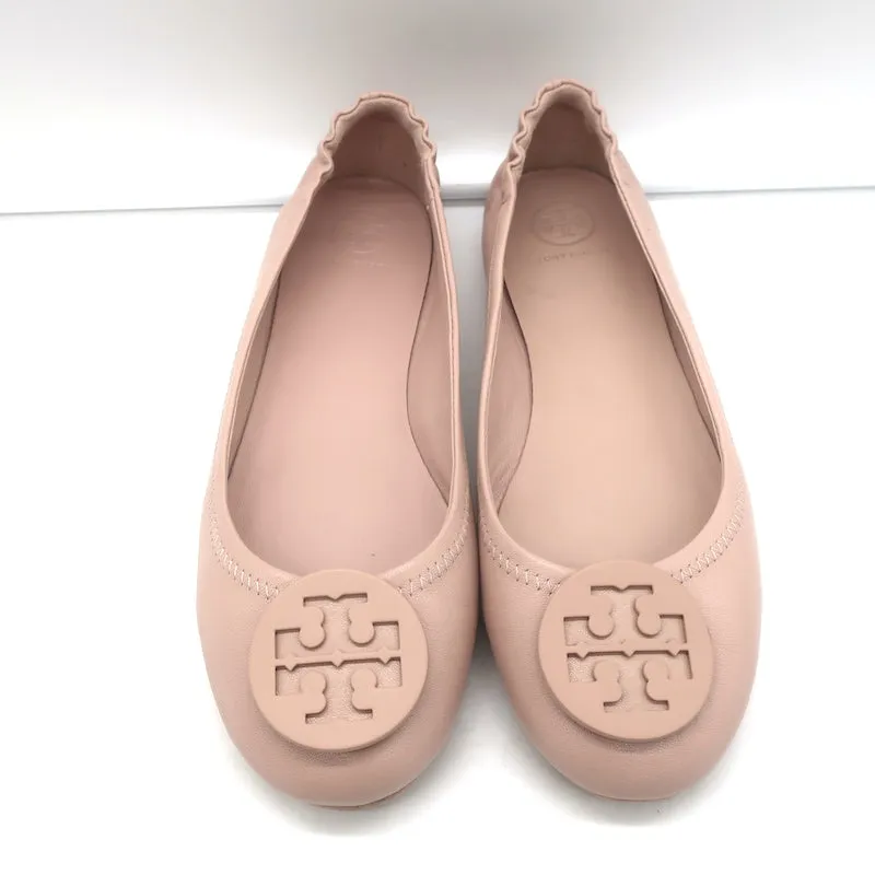 Tory Burch Minnie Ballerines de Voyage Sand en Cuir Nappa Taille 8
