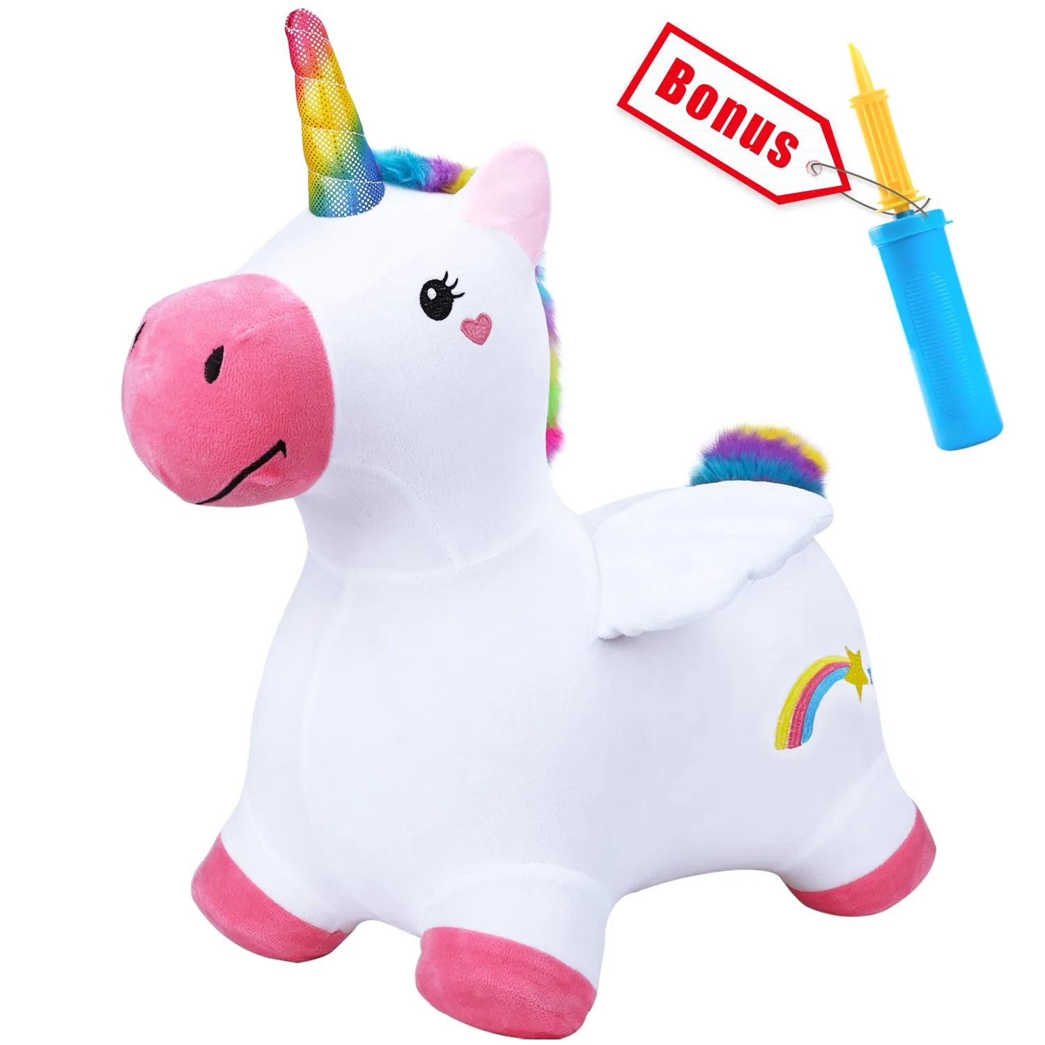 Peluche animale sauteuse Licorne Bouncy Pals Cheval Jouets